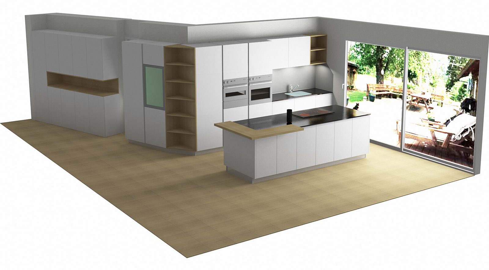 Vue 3D d'un projet d'agencement